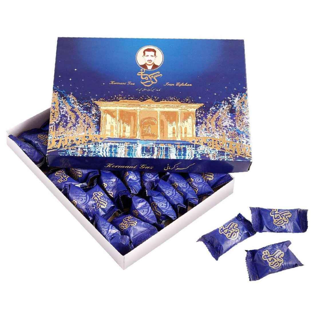 科尔马尼VIP加兹：42%开心果 – 传统伊朗玫瑰水牛轧糖