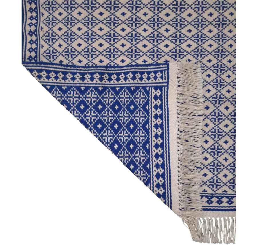 波斯手工编织 Zilou 地板覆盖地毯 蓝色