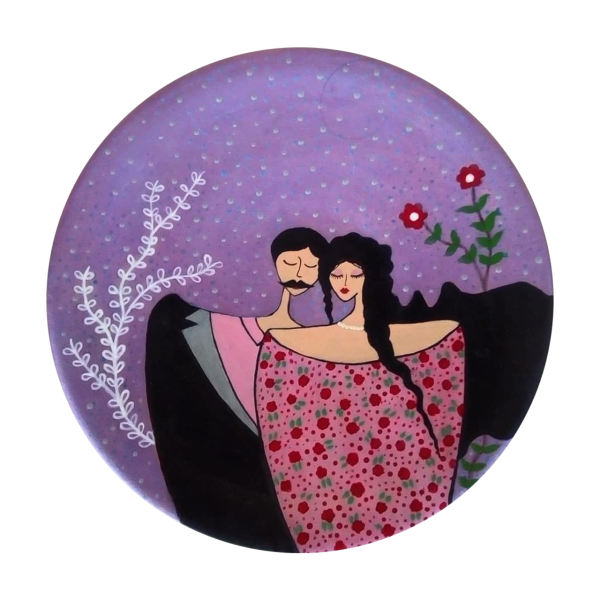 Main image of 装饰陶瓷盘 手绘 爱的肖像