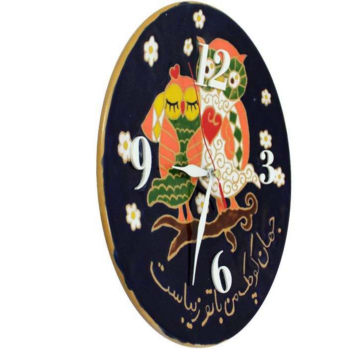 手工波斯陶艺壁挂时钟 – 手绘 Jahan Man