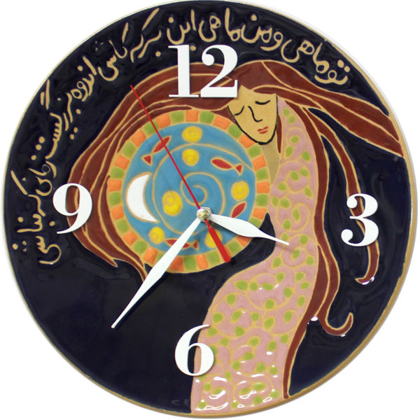 Main image of 手工波斯陶艺壁挂时钟 – 手绘 Negar