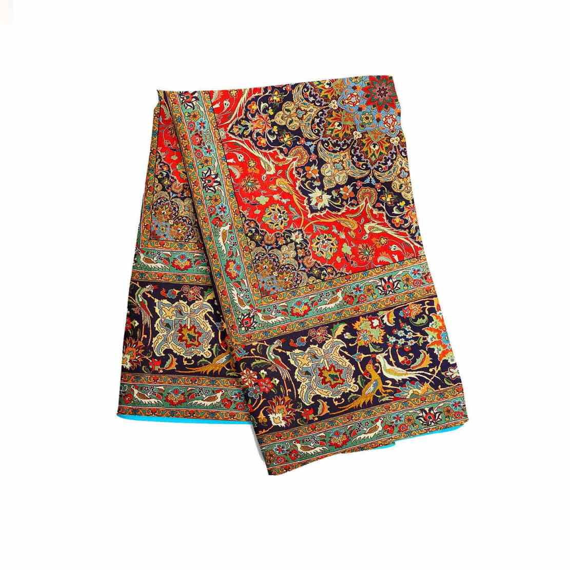 女士夏季丝巾 – 奢华花卉印花，鸟类设计