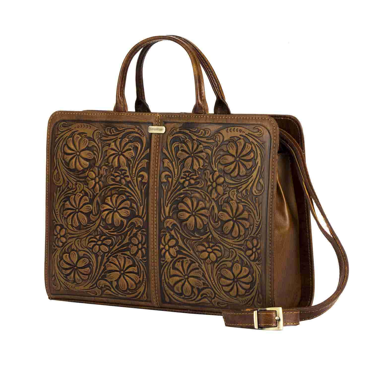 波斯皮革女士公文包 – Flower 型号