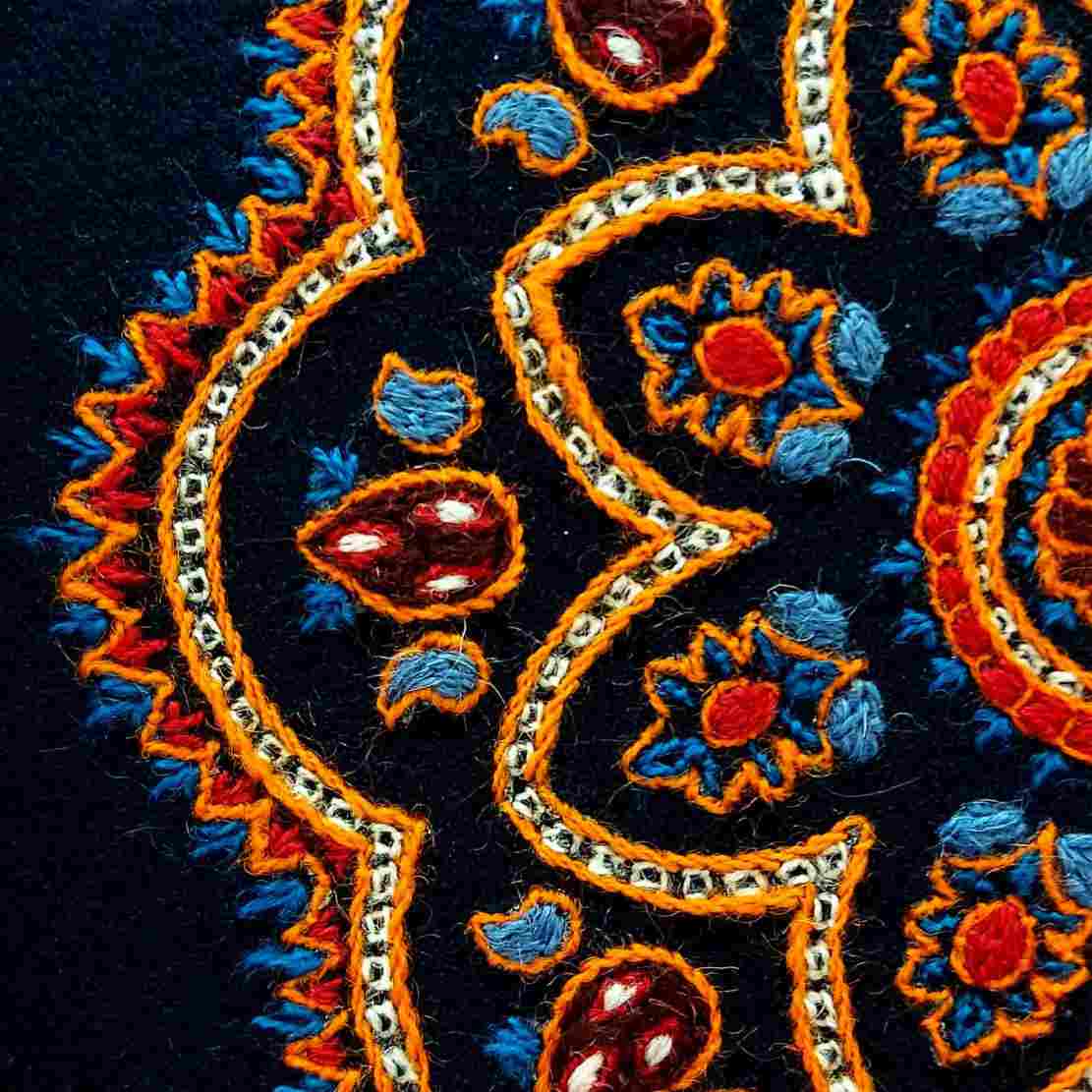 波斯刺绣挂毯 – 花卉 Toranj 纺织艺术