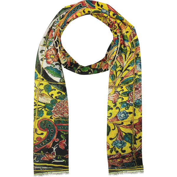 Main image of 波斯印花女士披肩 – 艺术花卉瓷砖款