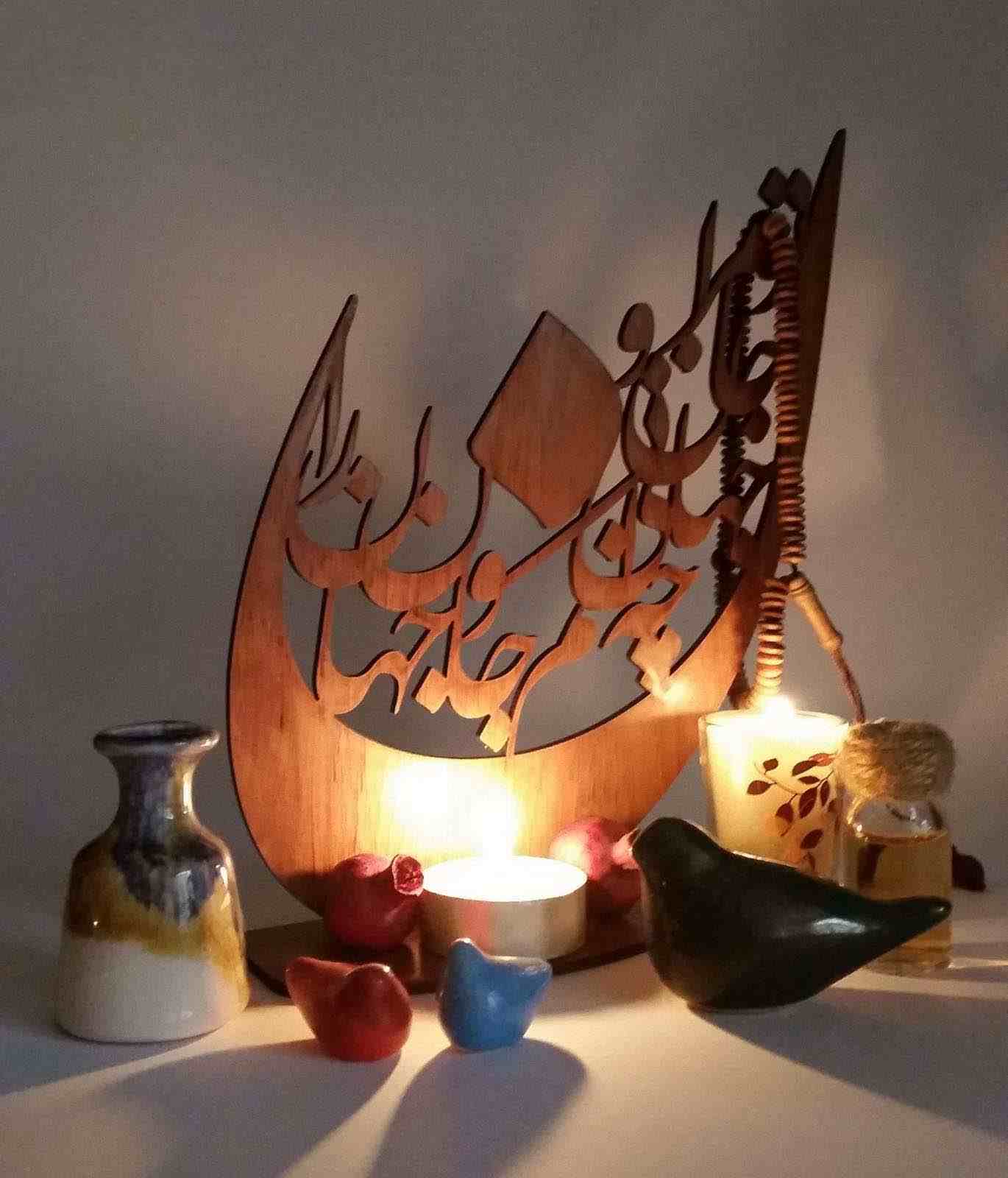 波斯装饰木质桌面烛台 Tomara款