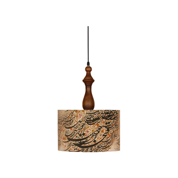 Main image of 布艺吊灯，天鹅绒书法鼓形灯罩