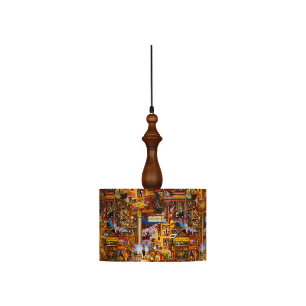 Main image of 布艺吊灯，天鹅绒鼓形灯罩 Shahnameh