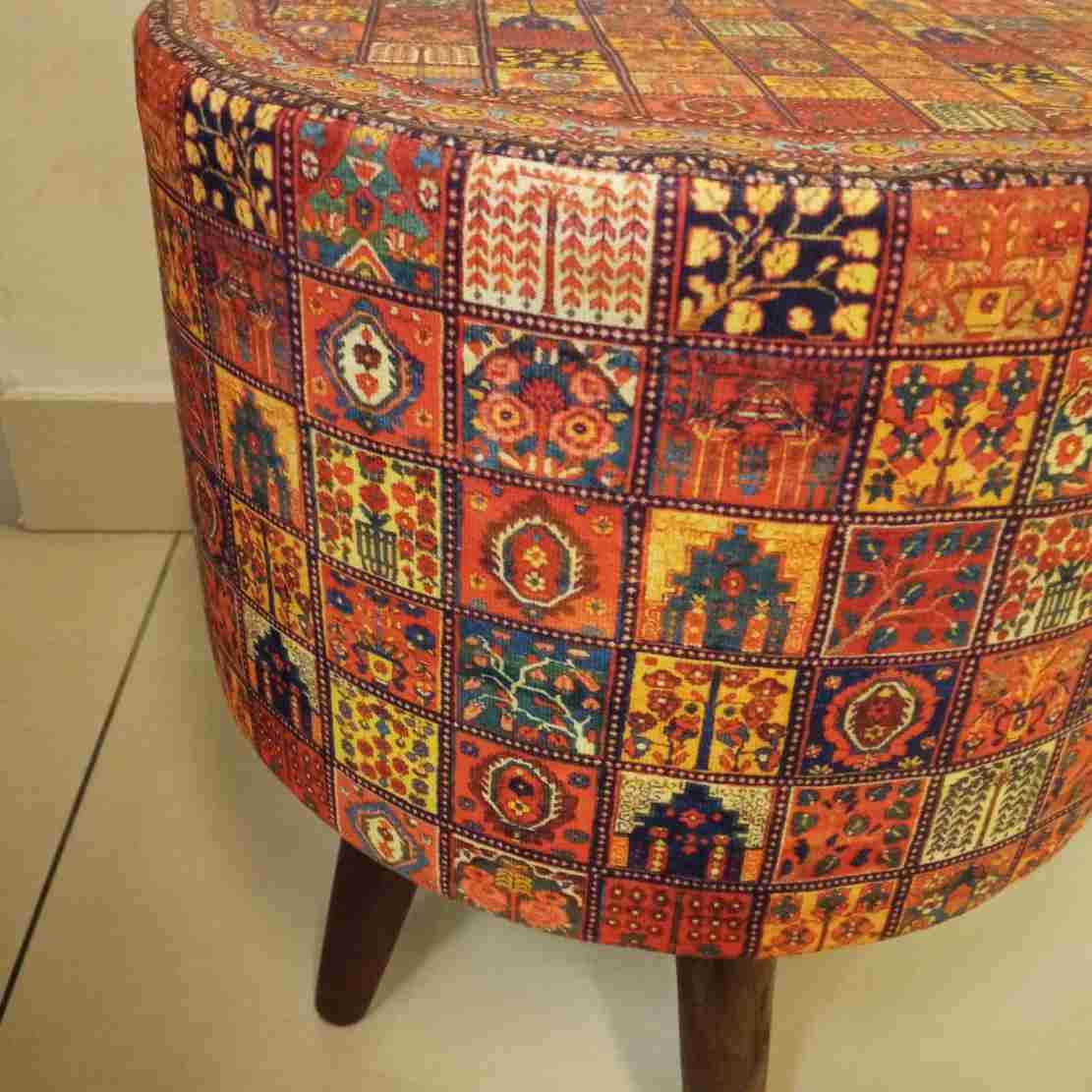 圆形天鹅绒脚凳 波斯艺术灵感款