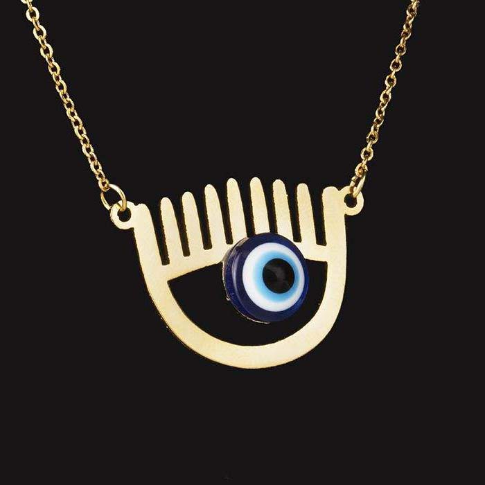 钢制项链 – 艺术化 Cheshm Nazar 邪眼款
