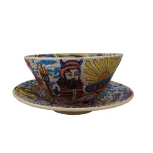 手工装饰陶盘与碗 套装 Shahnameh