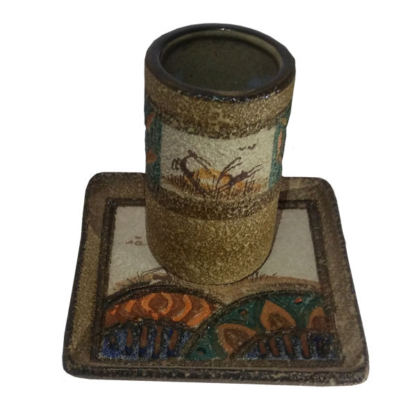 Main image of 艺术陶瓷马克杯 – 装饰款，带杯垫，Masey 款