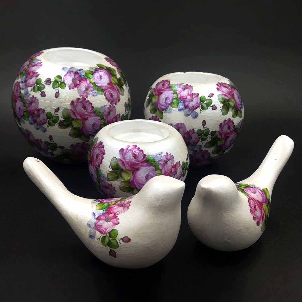 波斯陶瓷小蜡烛台套装 花款