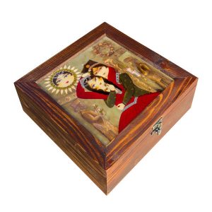 带波斯风格图案的礼品木盒 Qajar 款