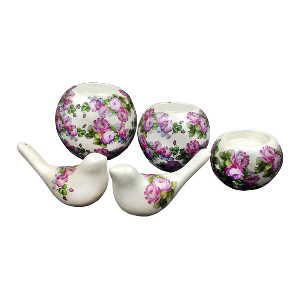 波斯陶瓷小蜡烛台套装 花款