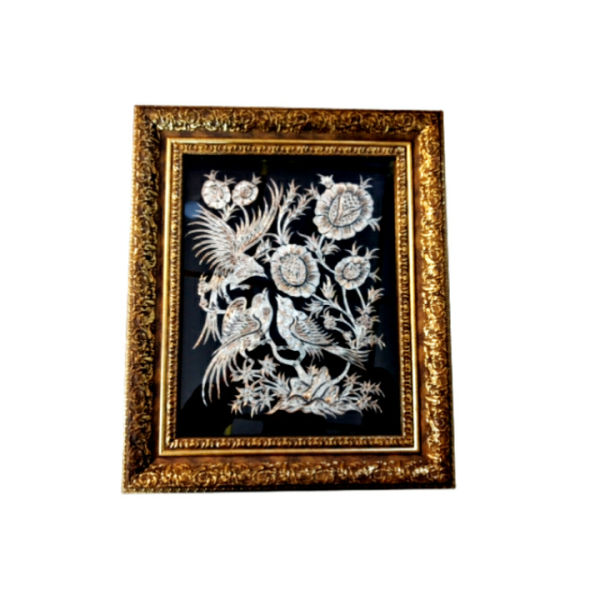 Main image of 手工装裱波斯雕刻铜艺画 – 鸟（传统墙饰）