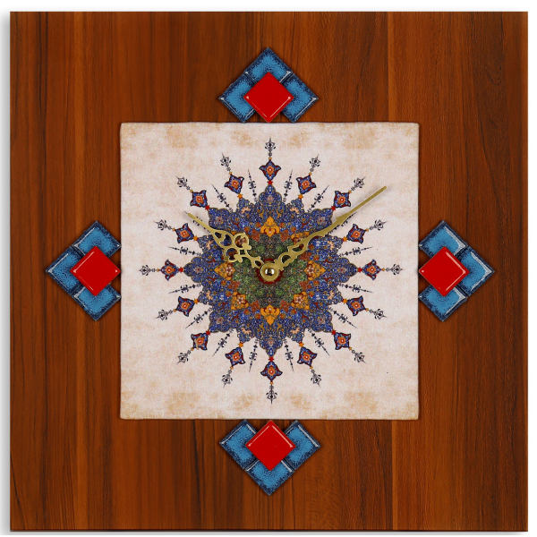 Main image of 手工波斯木质壁挂时钟 – 几何图案 款式 Aram