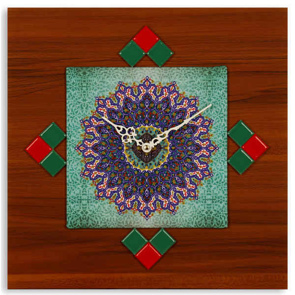 Main image of 手工波斯木质壁挂时钟 – 几何图案 款式 Aram