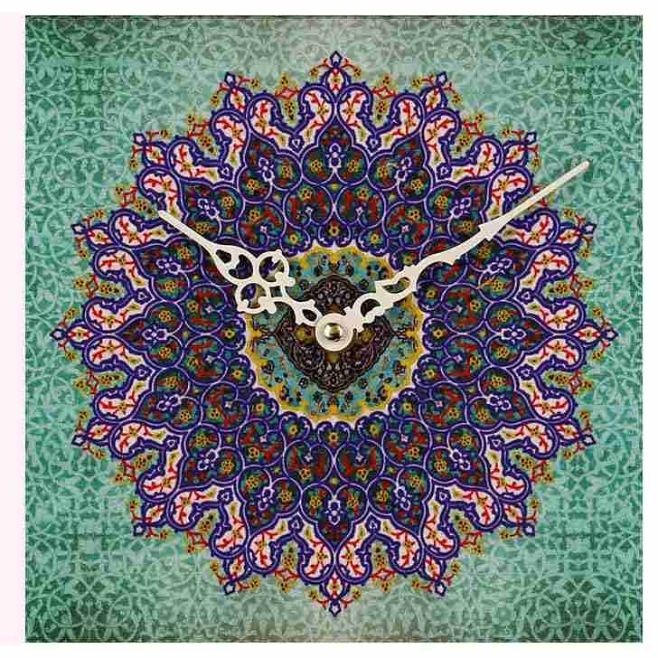 手工波斯木质壁挂时钟 – 几何图案 款式 Aram