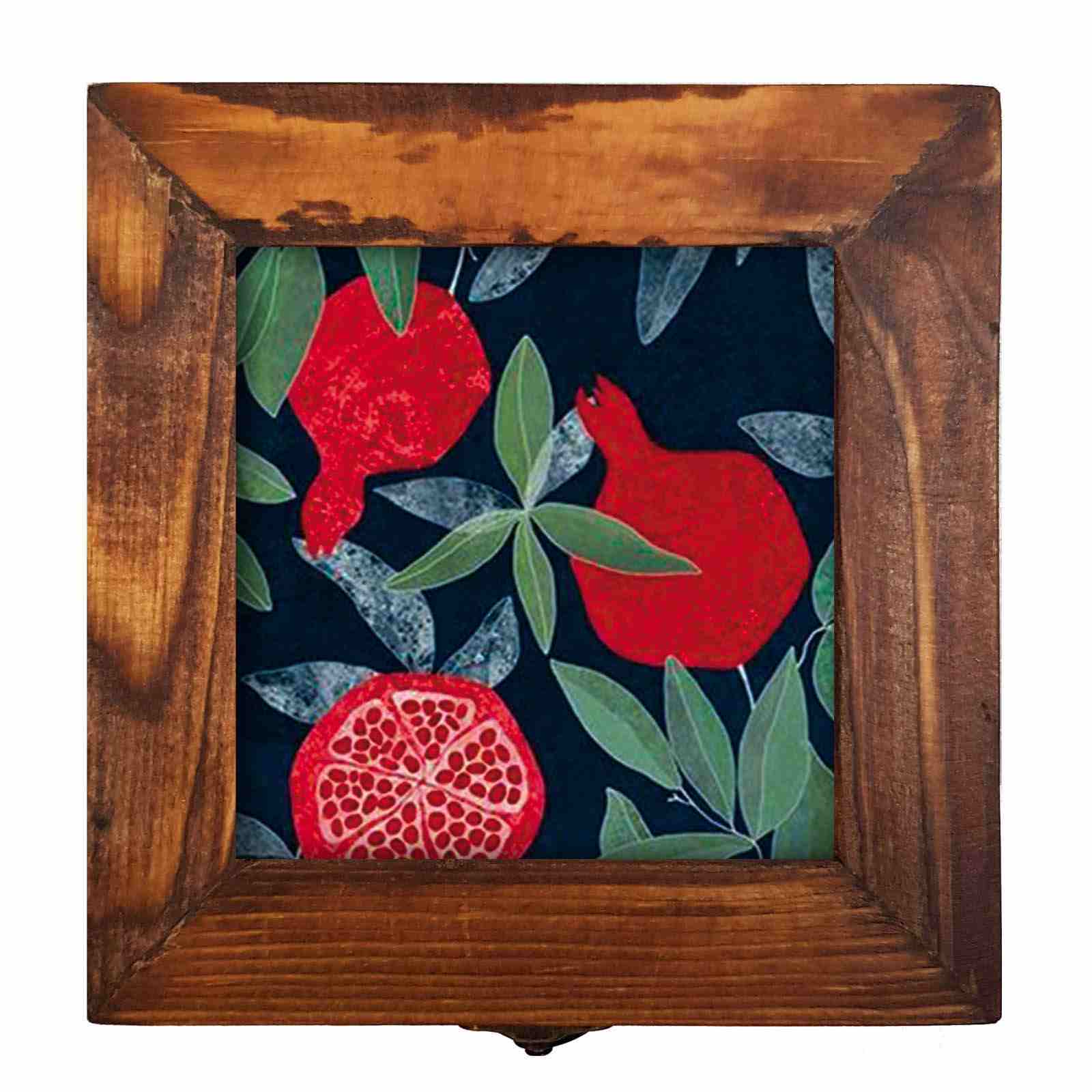 带波斯风格图案的礼品木盒 石榴款