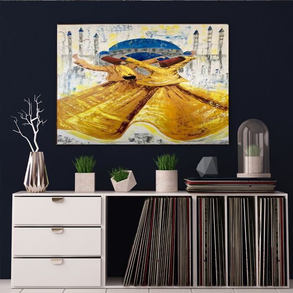 Main image of 波斯木质海报印刷 – 萨玛舞者墙饰