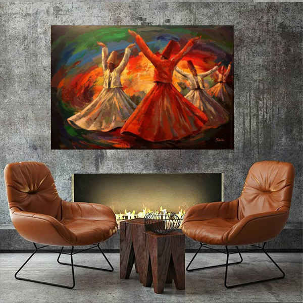 Main image of 波斯木质海报印刷 – 萨玛舞者墙饰