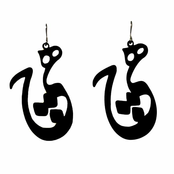 波斯亚克力耳环 – 书法 “无”(Hich) 款