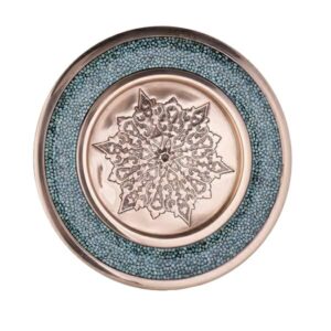 伊朗绿松石镶嵌铜盘 – Hasti 款