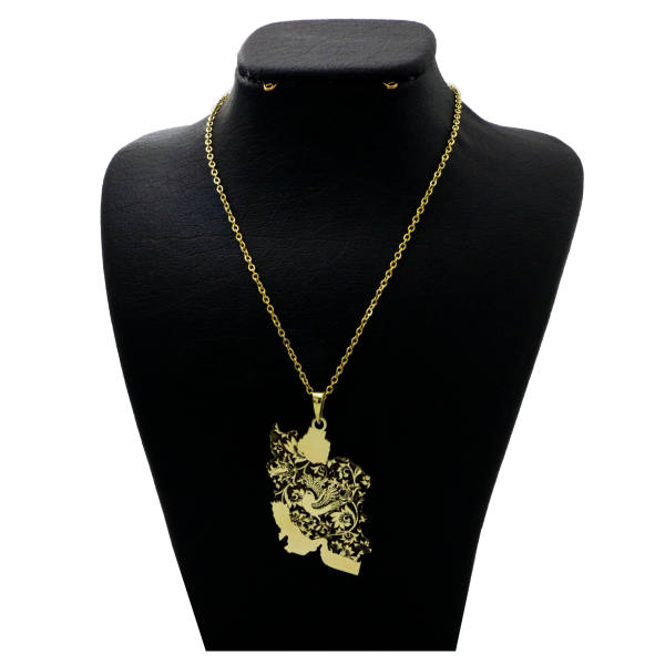 Main image of 波斯黄铜项链 – 极简伊朗地图款