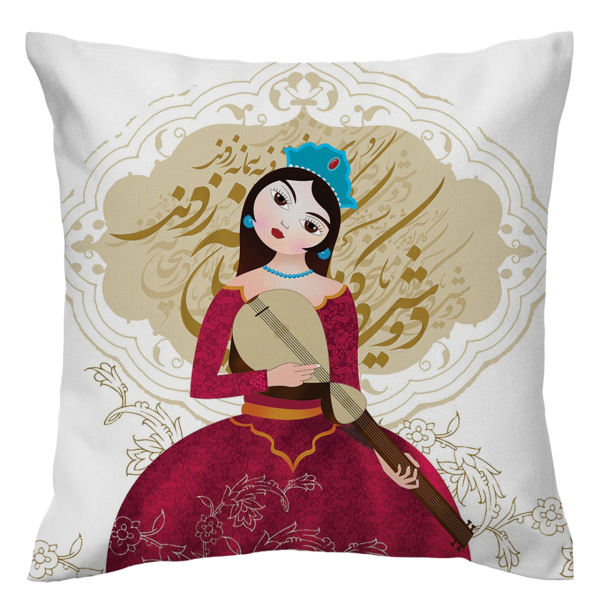 Main image of 印花天鹅绒靠垫套 – 女孩设计（2件套）