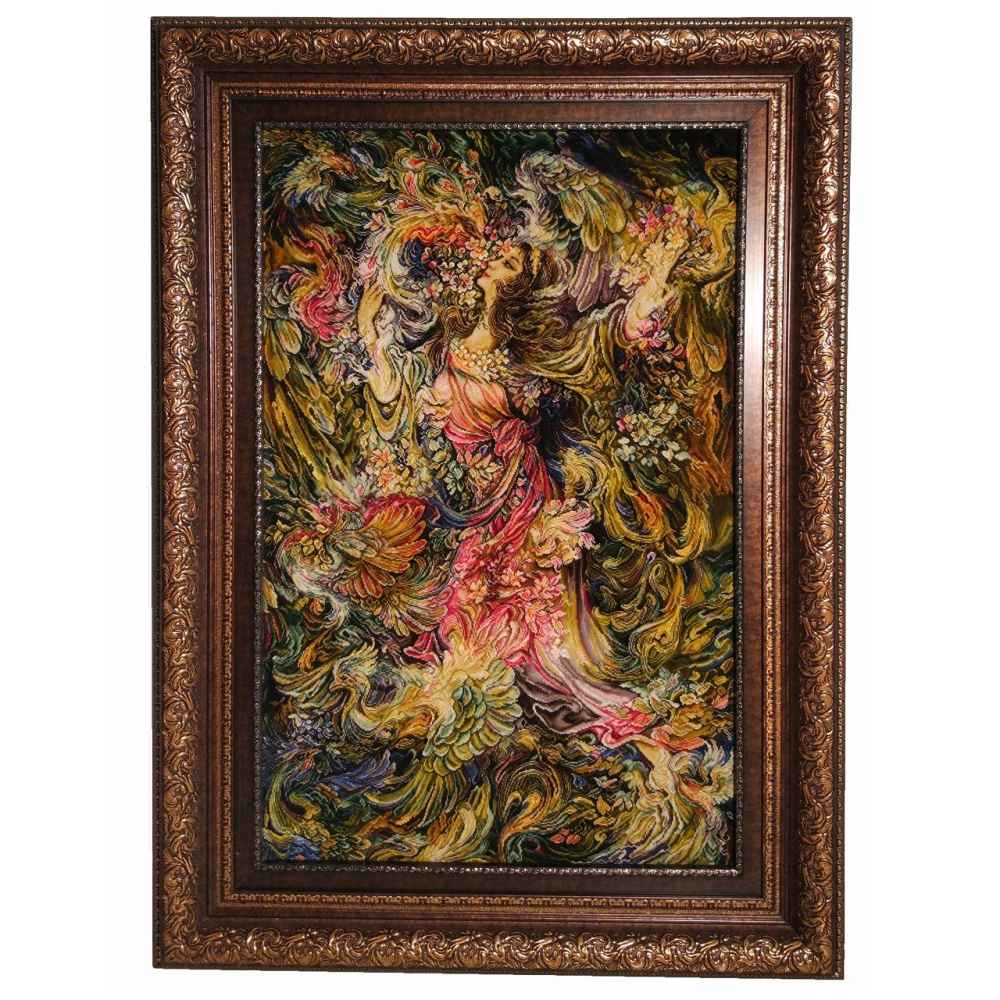 Main image of 手工波斯挂毯，塔布里兹出产，描绘“春之香”迷你画