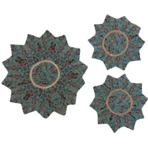 波斯桌布 3 件套 – 雅兹德 Termeh 星形奢华款