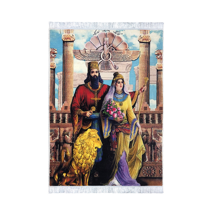 Main image of 波斯图案地毯，描绘居鲁士与曼达娜