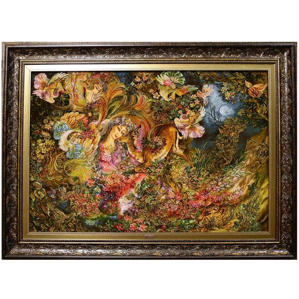 Main image of 手工波斯挂毯，塔布里兹出产，描绘生命循环迷你画