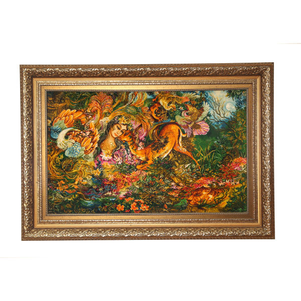 Main image of 手工波斯挂毯，塔布里兹出产，描绘生命循环迷你画