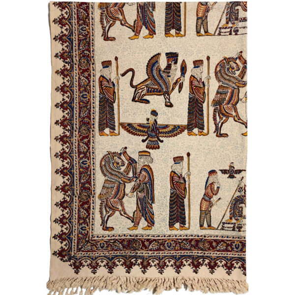 波斯桌布：伊斯法罕传统 Kalamkari 印花 Takht-e Jamshid
