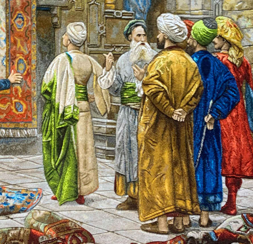 手工结制波斯挂毯 —— 来自塔布里兹，描绘开罗集市