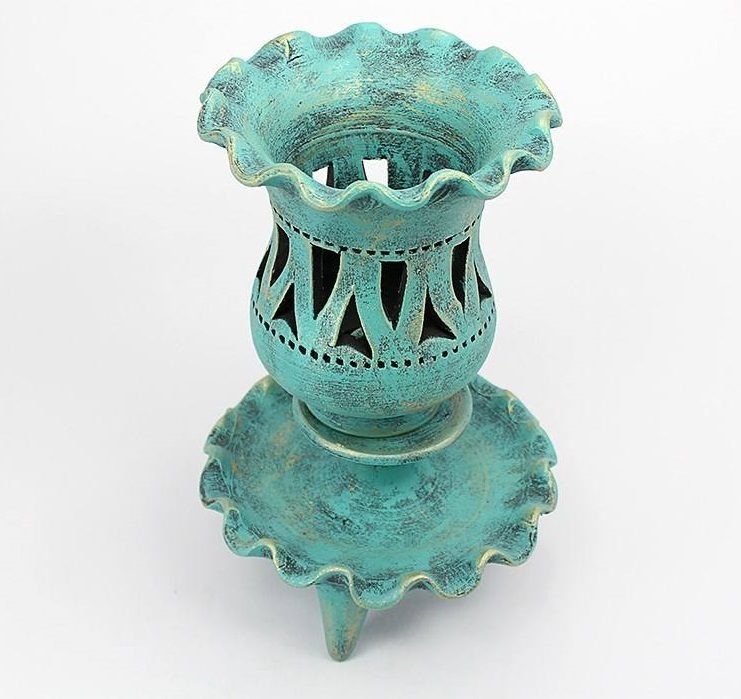 波斯陶瓷烛台 手工艺精美 Dastnegar