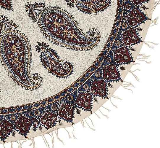 Main image of 波斯桌布 —— 伊斯法罕传统卡拉姆卡里木版印花 Boteh Jegheh 款