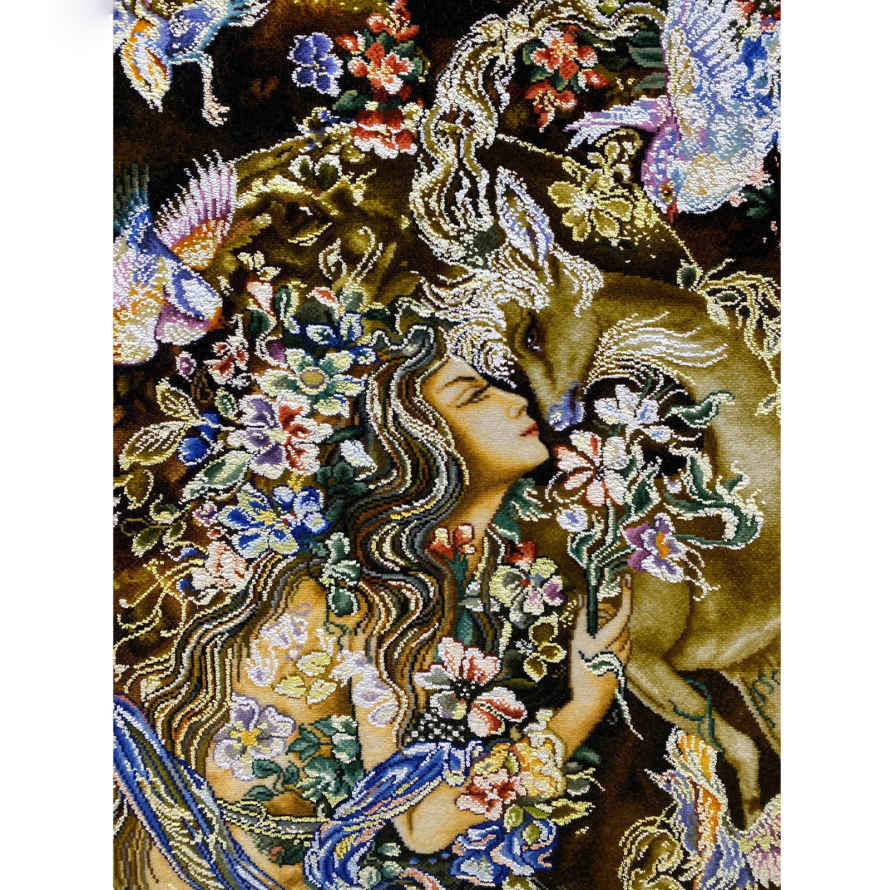手工结制波斯挂毯 —— 来自塔布里兹，描绘微型画