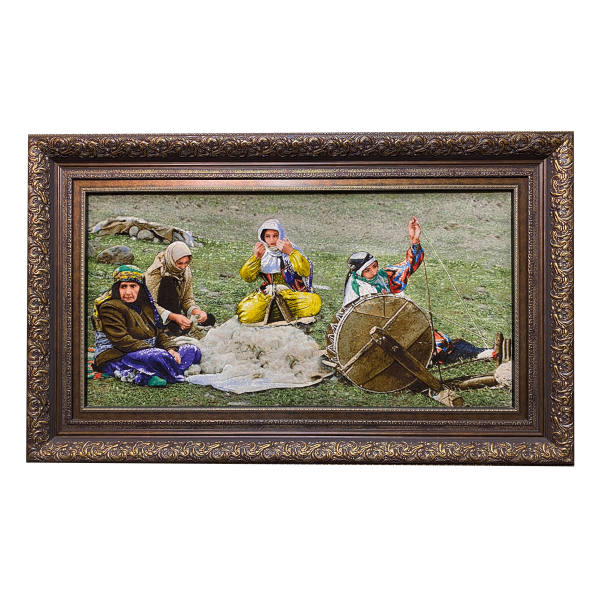 Main image of 手工结制波斯挂毯 —— 来自塔布里兹，描绘纺纱场景