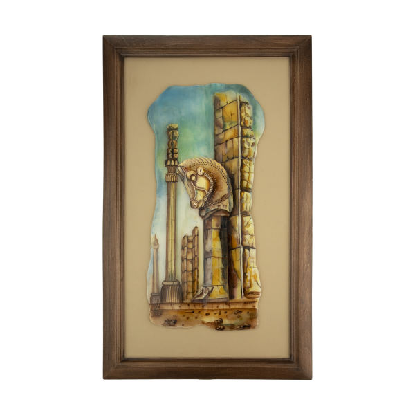 Main image of 镶框石艺作品 – 贾姆希德王座图案