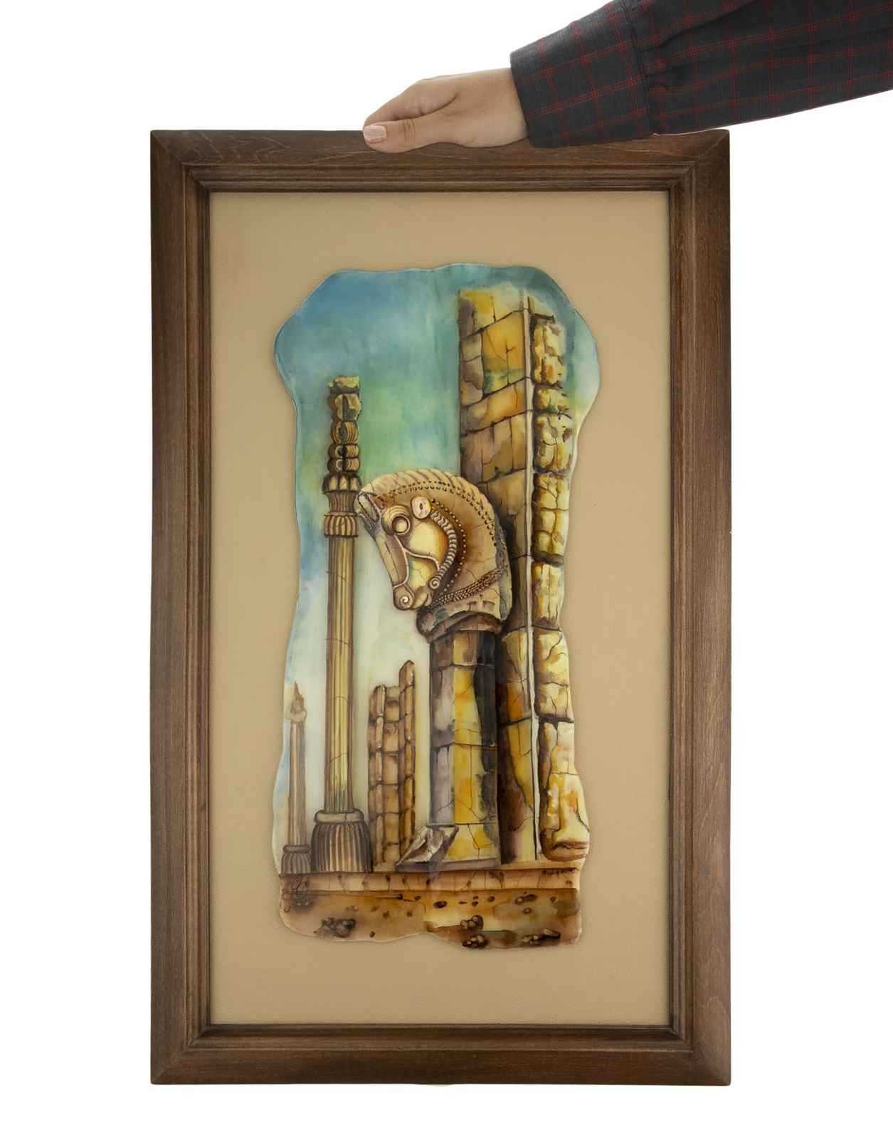 镶框石艺作品 – 贾姆希德王座图案