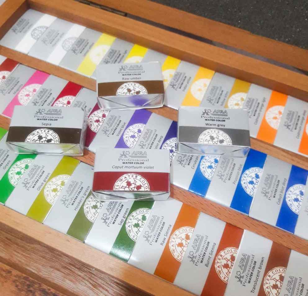 Afra 48色水彩套装 木盒装