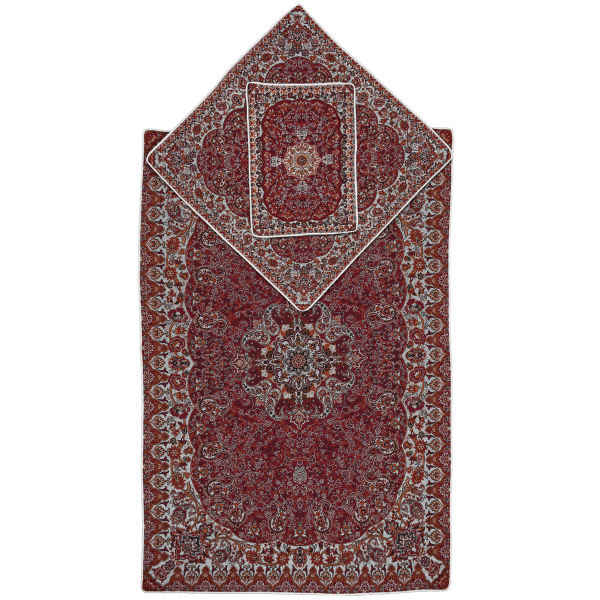 Main image of 波斯 Termeh 豪华伊斯兰祈祷垫（Sajada）—— 红色款