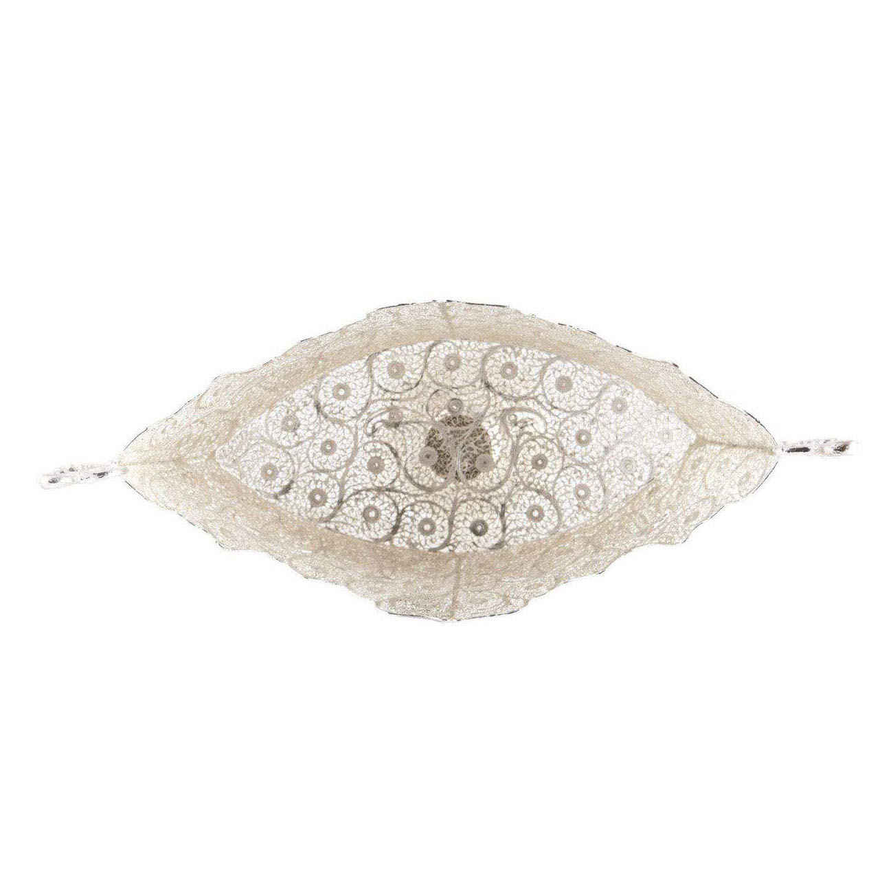 波斯银丝花纹水果碗模型 卡什库尔