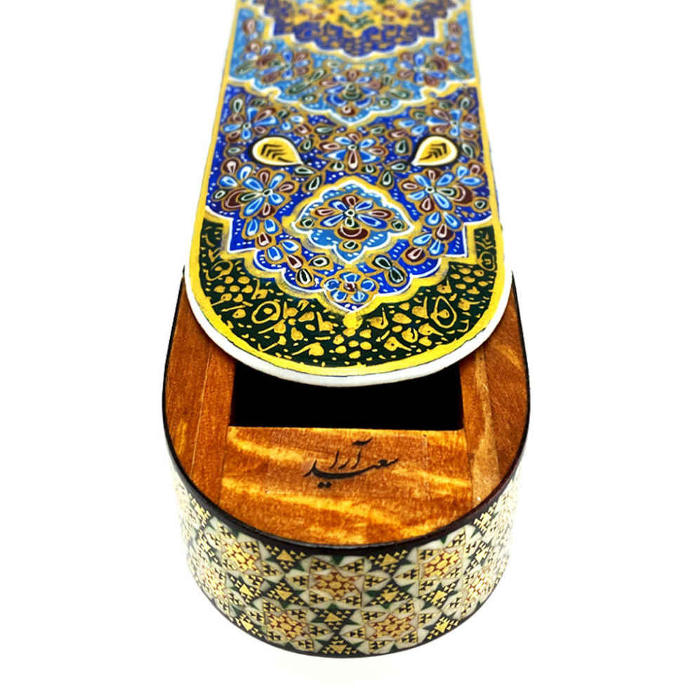 手工木质笔盒 – Dina 系列 Khatamkari 艺术