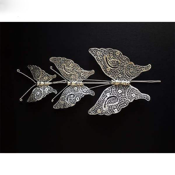 波斯银丝花纹蝴蝶模型 马利莱卡里