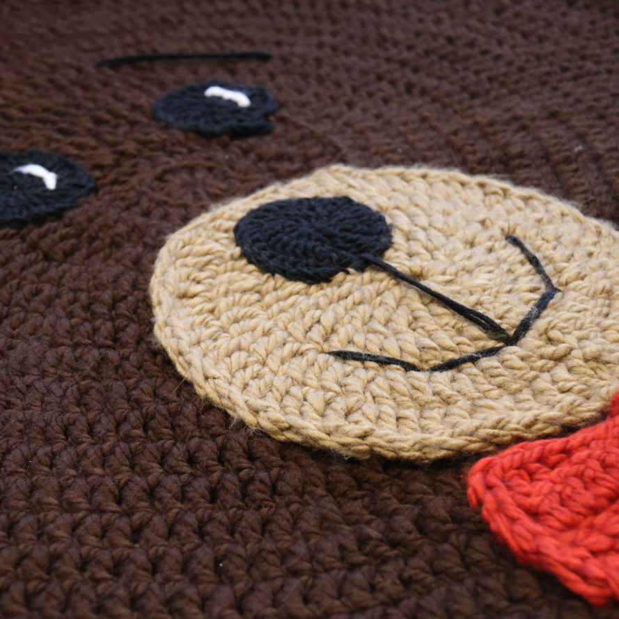 手工编织波西米亚风格地毯 —— 熊图案