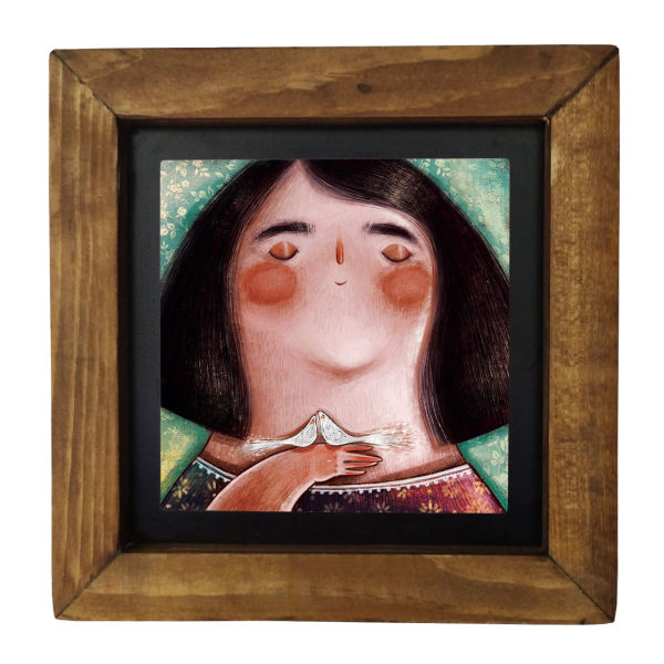 Main image of 装饰性波斯镶框陶瓷砖 – 可爱女孩